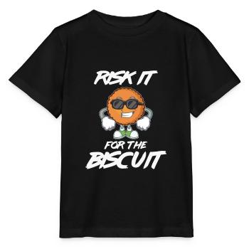 Risque drôle pour le biscuit - Pour le biscuit et - T-shirt bio MINI CREATOR Stanley/Stella Enfant - noir - Devant - Mikhail (115cm)