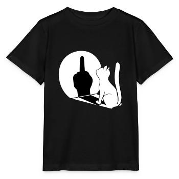 De kattenschaduw van de middelvinger - Stanley/Stella Kinder-T-shirt MINI CREATOR  - zwart - Voor - Mikhail (115cm)