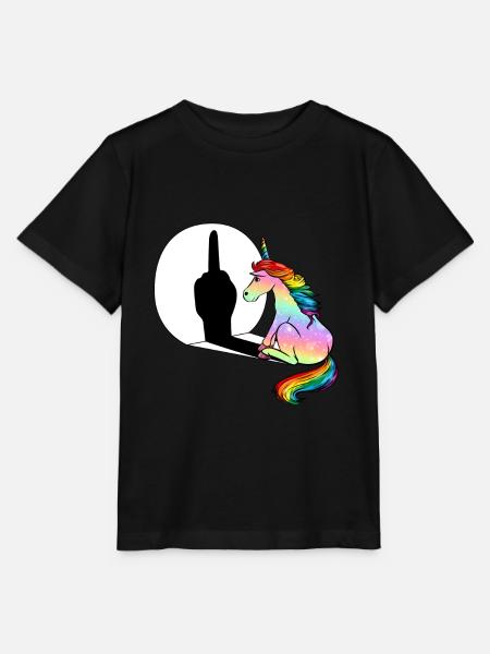 Mittelfinger Einhorn Mittelfinger - Stanley/Stella Kinder T-Shirt MINI CREATOR  - Schwarz