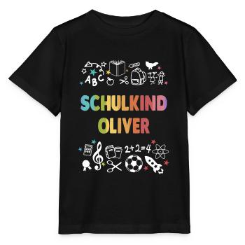 Oliver Einschulung Kindergarten vorbei Grundschule - Stanley/Stella Kinder T-Shirt MINI CREATOR  - Schwarz - Vorne - Mikhail (115cm)