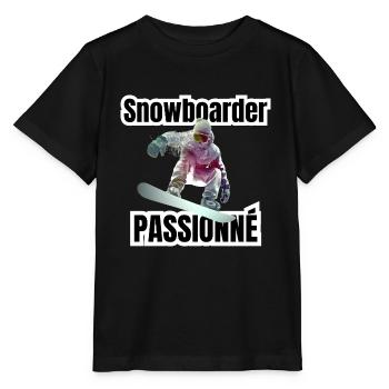 snowboarder passionné - T-shirt bio MINI CREATOR Stanley/Stella Enfant - noir - Devant - Mikhail (115cm)