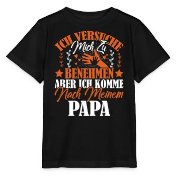 Ich versuche mich zu benehmen, aber ich komme ... - Stanley/Stella Kinder T-Shirt MINI CREATOR  - Schwarz - Vorne - Mikhail (115cm)