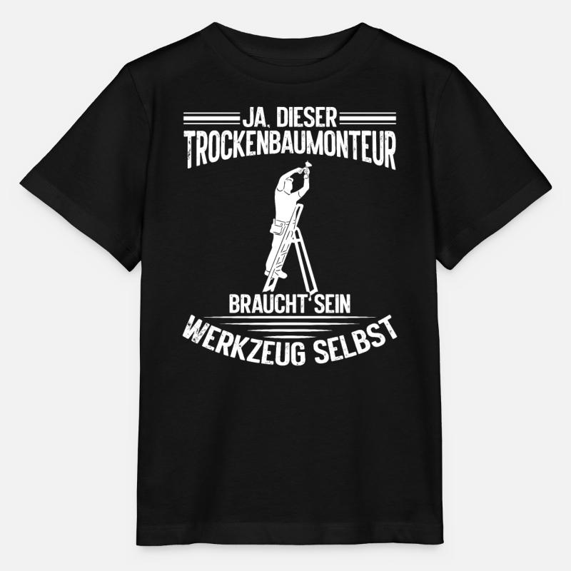 Maître constructeur de cloisons sèches Artisan Compagnon constructeur de cloisons sèches - T-shirt bio MINI CREATOR Stanley/Stella Enfant - noir
