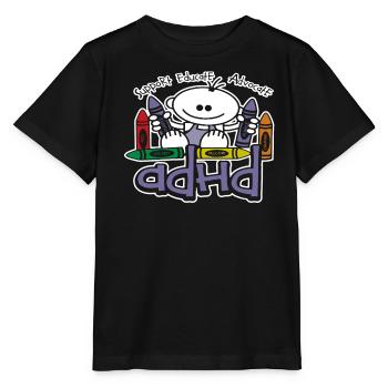 ADHD Crayons - Stanley/Stella MINI CREATOR Kids’ T-Shirt - black - Front - Mikhail (115cm)