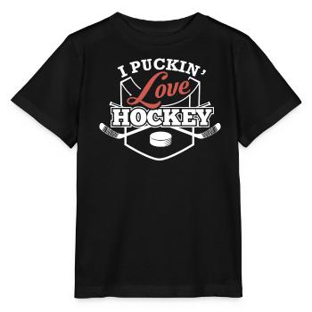 I Puckin Love Hockey - Stanley/Stella MINI CREATOR Kids’ T-Shirt - black - Front - Mikhail (115cm)