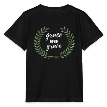Grace upon Grace - Grace for mercy gift - Stanley/Stella MINI CREATOR Kids’ T-Shirt - black - Front - Mikhail (115cm)