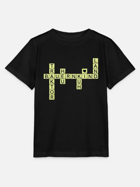 Schriftzug Bauernkind Traktor Heu Kuh Buchstaben - Stanley/Stella Kinder T-Shirt MINI CREATOR  - Schwarz