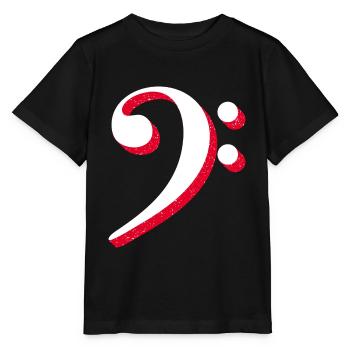 Clé de basse avec l'univers des étoiles de l'espace - T-shirt bio MINI CREATOR Stanley/Stella Enfant - noir - Devant - Mikhail (115cm)
