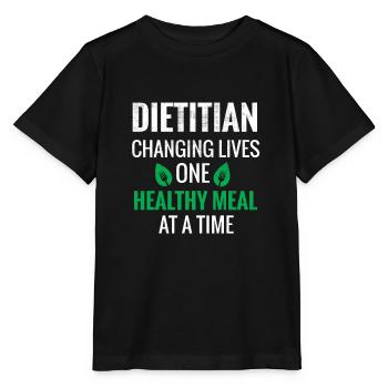 Nutritionniste cadeau | Diététiciens diététiques - T-shirt bio MINI CREATOR Stanley/Stella Enfant - noir - Devant - Mikhail (115cm)