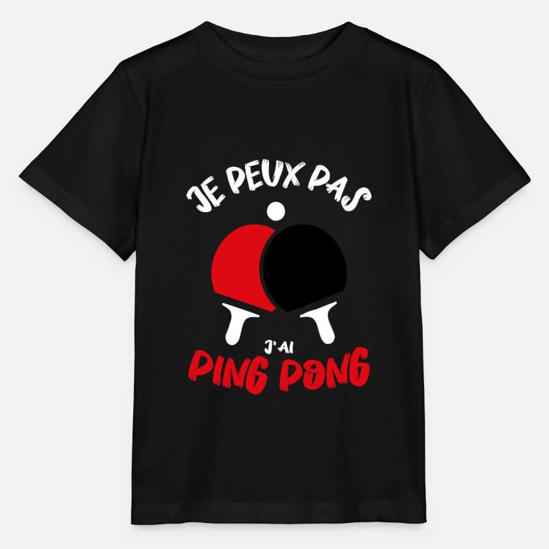 je peux pas j ai ping Pong - T-shirt bio MINI CREATOR Stanley/Stella Enfant - noir