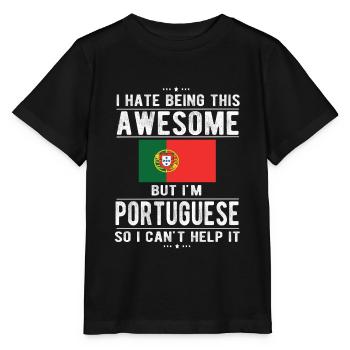 Portuguese Portugal Flag Portuguese origin - Stanley/Stella MINI CREATOR Kids’ T-Shirt - black - Front - Mikhail (115cm)