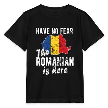 Fier Roumain Roumanie Origine Drapeau Roumain - T-shirt bio MINI CREATOR Stanley/Stella Enfant - noir - Devant - Mikhail (115cm)