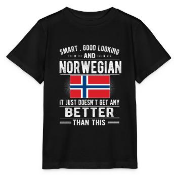 Norvège Norvégienne Drapeau Origine norvégienne - T-shirt bio MINI CREATOR Stanley/Stella Enfant - noir - Devant - Mikhail (115cm)