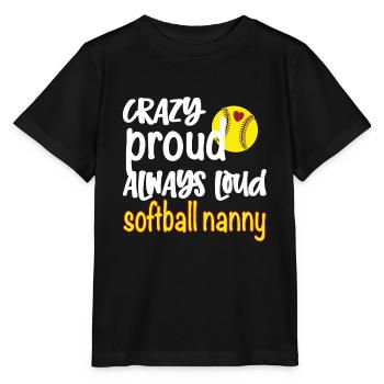 Nanny Grandma By Softball Player Softball Nanny - Stanley/Stella MINI CREATOR Kids’ T-Shirt - black - Front - Mikhail (115cm)