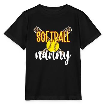 Nanny Grandma Of A Softball Player Softball Nanny - Stanley/Stella MINI CREATOR Kids’ T-Shirt - black - Front - Mikhail (115cm)
