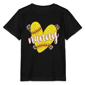 Nanny Grandma Of a Softball Player Softball Nanny - Stanley/Stella MINI CREATOR Kids’ T-Shirt - black - Front - Mikhail (115cm)