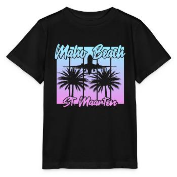 Flugzeuglandungen am Maho Beach - Stanley/Stella Kinder T-Shirt MINI CREATOR  - Schwarz - Vorne - Mikhail (115cm)