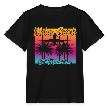Flugzeuglandungen am Maho Beach - Stanley/Stella Kinder T-Shirt MINI CREATOR  - Schwarz - Vorne - Mikhail (115cm)