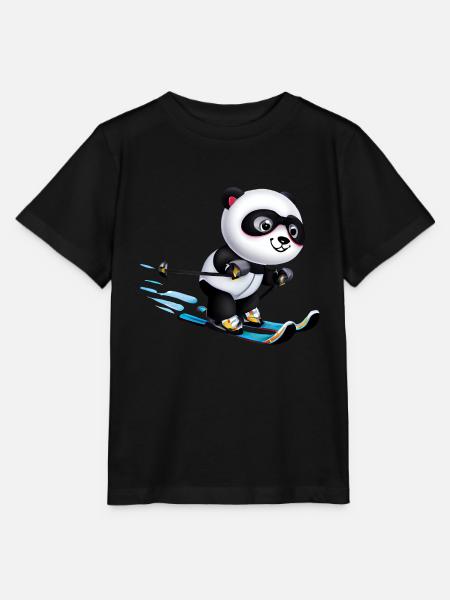 Ski Panda - T-shirt bio MINI CREATOR Stanley/Stella Enfant - noir