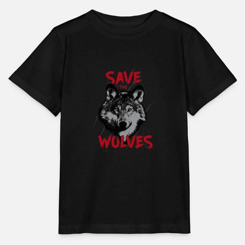 Rettet die Wölfe Tierschutz Wolf Anti Wolfsjagd - Stanley/Stella Kinder T-Shirt MINI CREATOR  - Schwarz