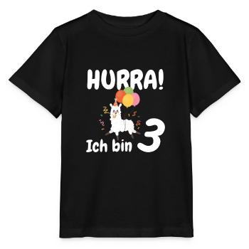 Alpaka Lama 3. Geburtstag Geschenk Kinder 3 Jahre - Stanley/Stella Kinder T-Shirt MINI CREATOR  - Schwarz - Vorne - Mikhail (115cm)