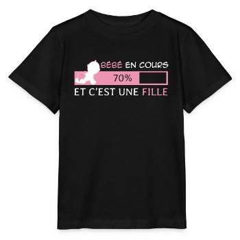 Bébé en cours et c'est une Fille - T-shirt bio MINI CREATOR Stanley/Stella Enfant - noir - Devant - Mikhail (115cm)