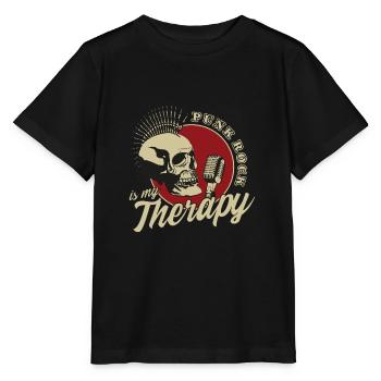 Punk Rock Is My Therapy Punk rock punk skull - Stanley/Stella MINI CREATOR Kids’ T-Shirt - black - Front - Mikhail (115cm)