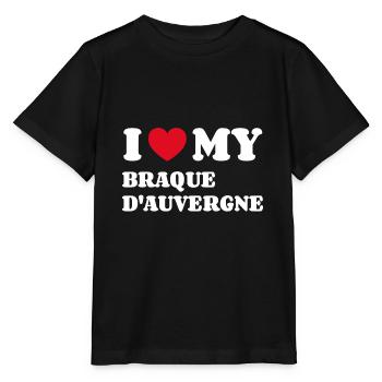 J’aime mon braque d’Auvergne - T-shirt bio MINI CREATOR Stanley/Stella Enfant - noir - Devant - Mikhail (115cm)