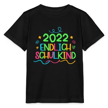 2022 endlich schulkind, Einschulung Erstklässler - Stanley/Stella Kinder T-Shirt MINI CREATOR  - Schwarz - Vorne - Mikhail (115cm)