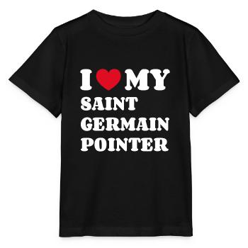 J’adore mon pointeur Saint Germain - T-shirt bio MINI CREATOR Stanley/Stella Enfant - noir - Devant - Mikhail (115cm)