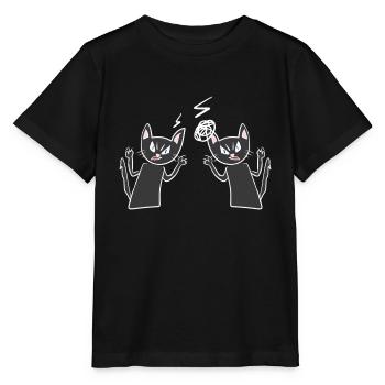Katzen streit wut wütend katze - Stanley/Stella Kinder T-Shirt MINI CREATOR  - Schwarz - Vorne - Mikhail (115cm)