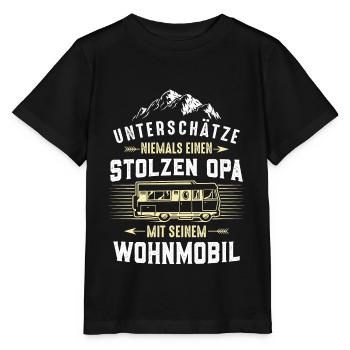 Stolzer Opa mit Wohnmobil - Stanley/Stella Kinder T-Shirt MINI CREATOR  - Schwarz - Vorne - Mikhail (115cm)