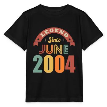Anniversaire 18 ans legende né en juin 2004 - T-shirt bio MINI CREATOR Stanley/Stella Enfant - noir - Devant - Mikhail (115cm)
