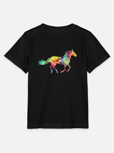 Rainbow Horse - Stanley/Stella Kinder T-Shirt MINI CREATOR - Schwarz