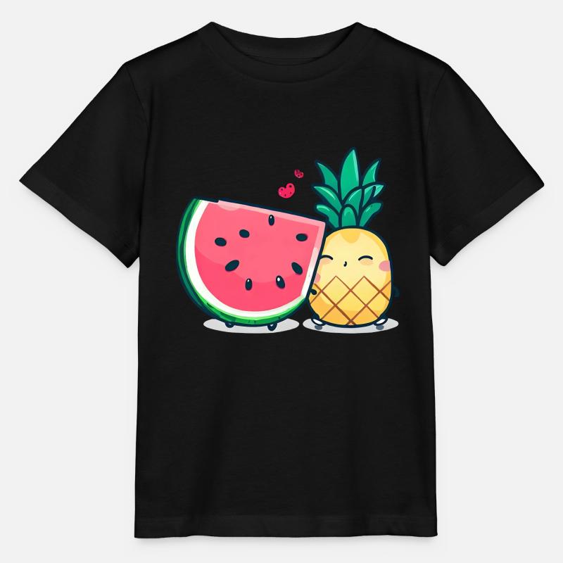 Les meilleurs amis de la pastèque et de l’ananas - T-shirt bio MINI CREATOR Stanley/Stella Enfant - noir