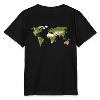 Polygon Weltkarte - Stanley/Stella Kinder T-Shirt MINI CREATOR  - Schwarz - Vorne - Mikhail (115cm)
