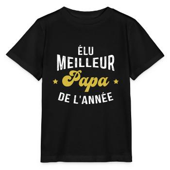 élu meilleur Papa de l'année - T-shirt bio MINI CREATOR Stanley/Stella Enfant - noir - Devant - Mikhail (115cm)