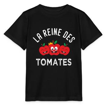 jardinier jardin cadeau femme reine des tomates - T-shirt bio MINI CREATOR Stanley/Stella Enfant - noir - Devant - Mikhail (115cm)