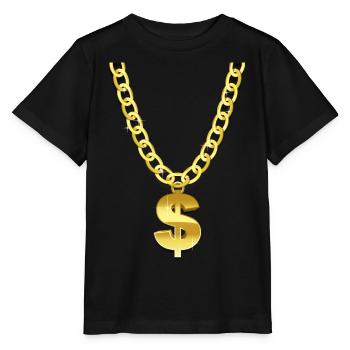 goldene Halskette - Stanley/Stella Kinder T-Shirt MINI CREATOR  - Schwarz - Vorne - Mikhail (115cm)