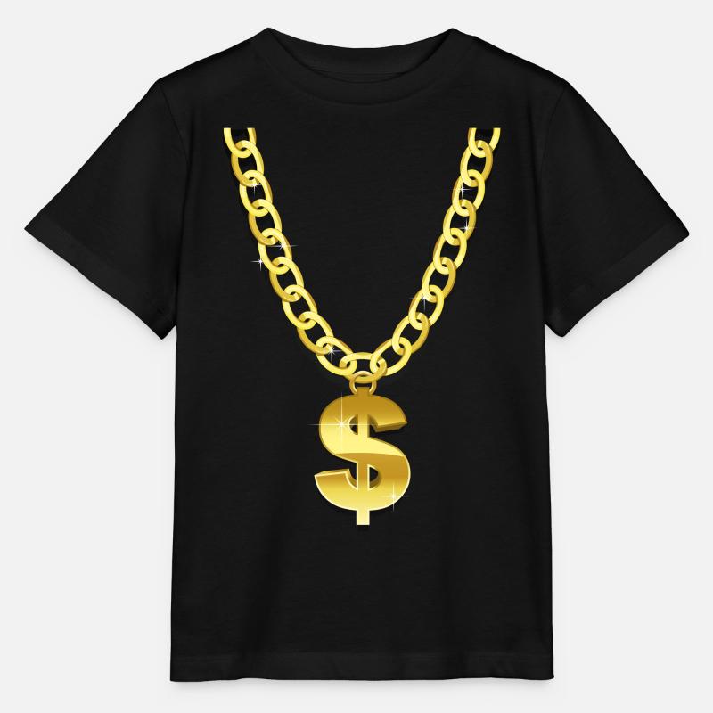 Gold Chain - Stanley/Stella MINI CREATOR Kids’ T-Shirt - black