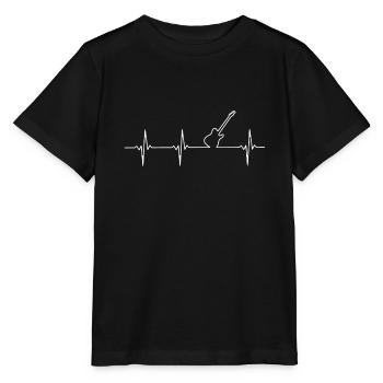Heartbeat Gitarre - Stanley/Stella Kinder T-Shirt MINI CREATOR  - Schwarz - Vorne - Mikhail (115cm)