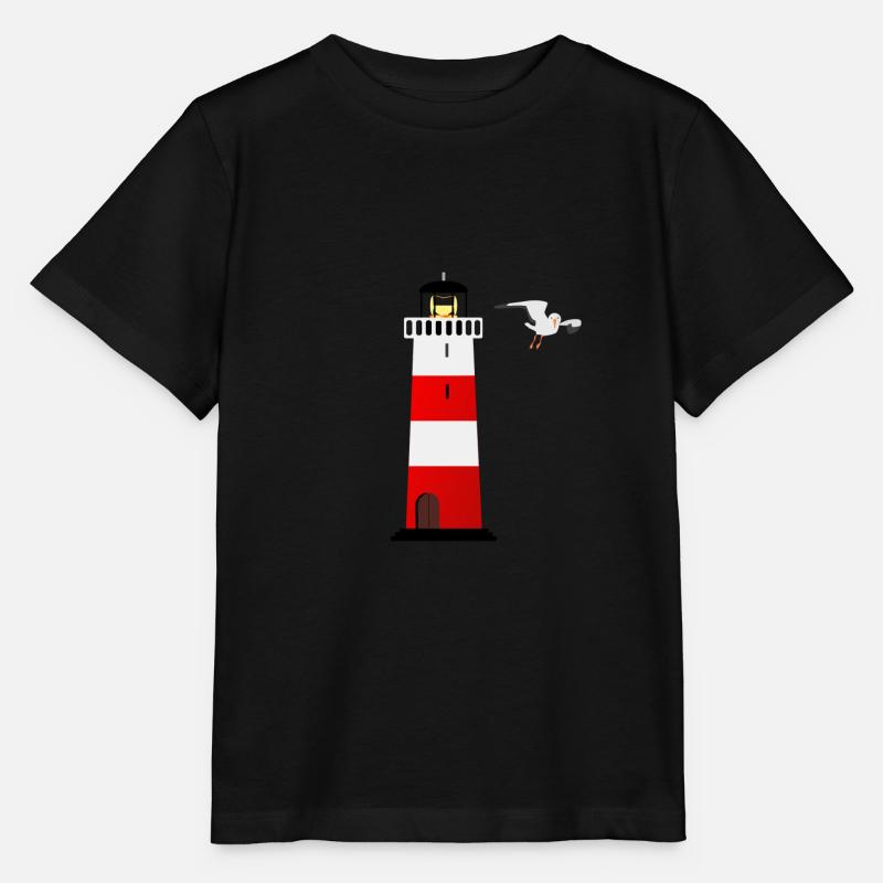 Leuchtturm und Möwe - Stanley/Stella Kinder T-Shirt MINI CREATOR  - Schwarz