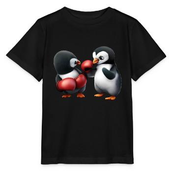Pinguin Boxkampf - Stanley/Stella Kinder T-Shirt MINI CREATOR  - Schwarz - Vorne - Mikhail (115cm)