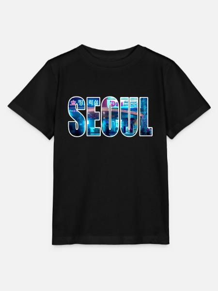 seoul neon - Stanley/Stella Kinder T-Shirt MINI CREATOR - Schwarz