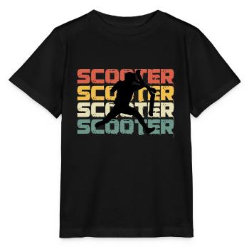 Tretroller Geschenk Stuntscooter Stunt Scooter - Stanley/Stella Kinder T-Shirt MINI CREATOR  - Schwarz - Vorne - Mikhail (115cm)