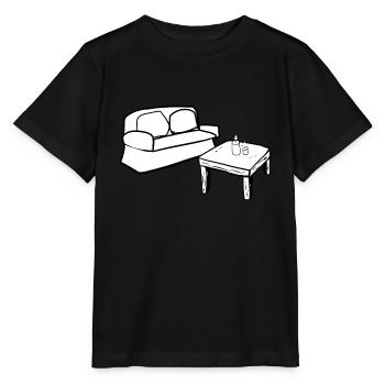 Wohnen Symbol Tisch Sofa Wohnzimmer - Stanley/Stella Kinder T-Shirt MINI CREATOR  - Schwarz - Vorne - Mikhail (115cm)
