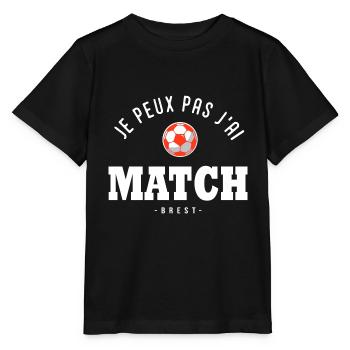 Je peux pas j ai Match football Brest - T-shirt bio MINI CREATOR Stanley/Stella Enfant - noir - Devant - Mikhail (115cm)