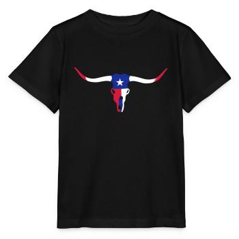 texas longhorn skull / Rinderschädel (3c) - Stanley/Stella MINI CREATOR Kids’ T-Shirt - black - Front - Mikhail (115cm)