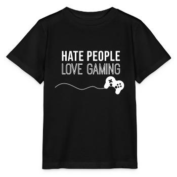 Ich hasse Menschen, liebe Gaming lustiger Spruch - Stanley/Stella Kinder T-Shirt MINI CREATOR  - Schwarz - Vorne - Mikhail (115cm)