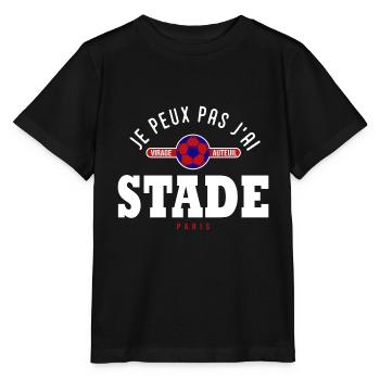 Je peux pas j'ai stade supporter football Paris - T-shirt bio MINI CREATOR Stanley/Stella Enfant - noir - Devant - Mikhail (115cm)